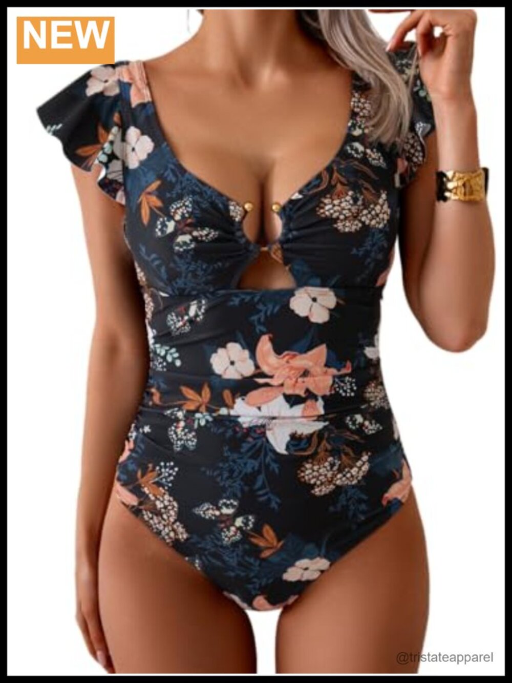 Ruffled One Piece Swimsuit Tummy Control Curvy Bathing Suit